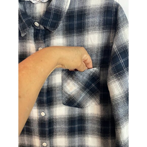Alpine Design Navy & White Plaid Button-Up Long Sleeve Men's Shirt L - Picture 4 of 11